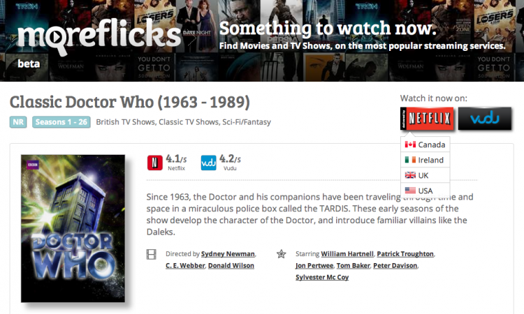 netflix classic doctor who
